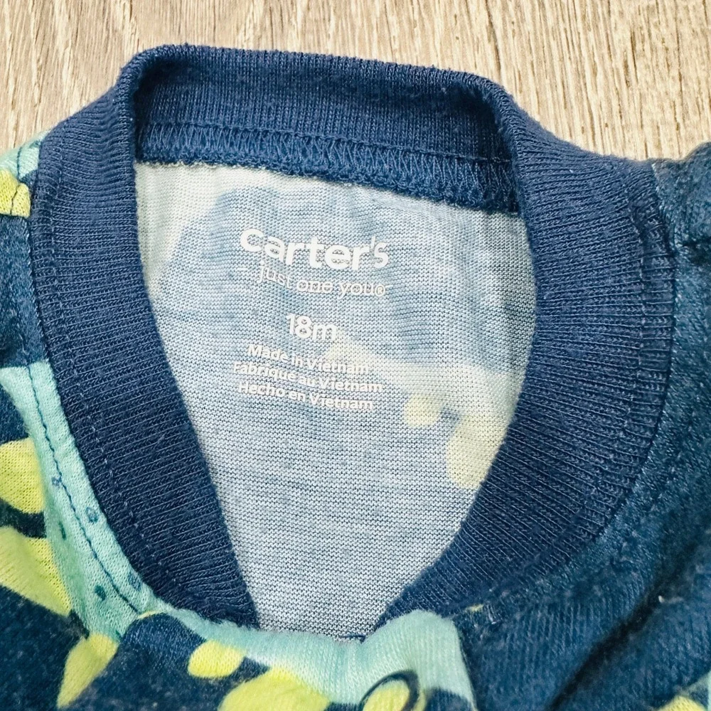 Carters Just One You 18M Baby Boy Footed Pajamas‎ Bundle 3pk Dinosaur Crocodile